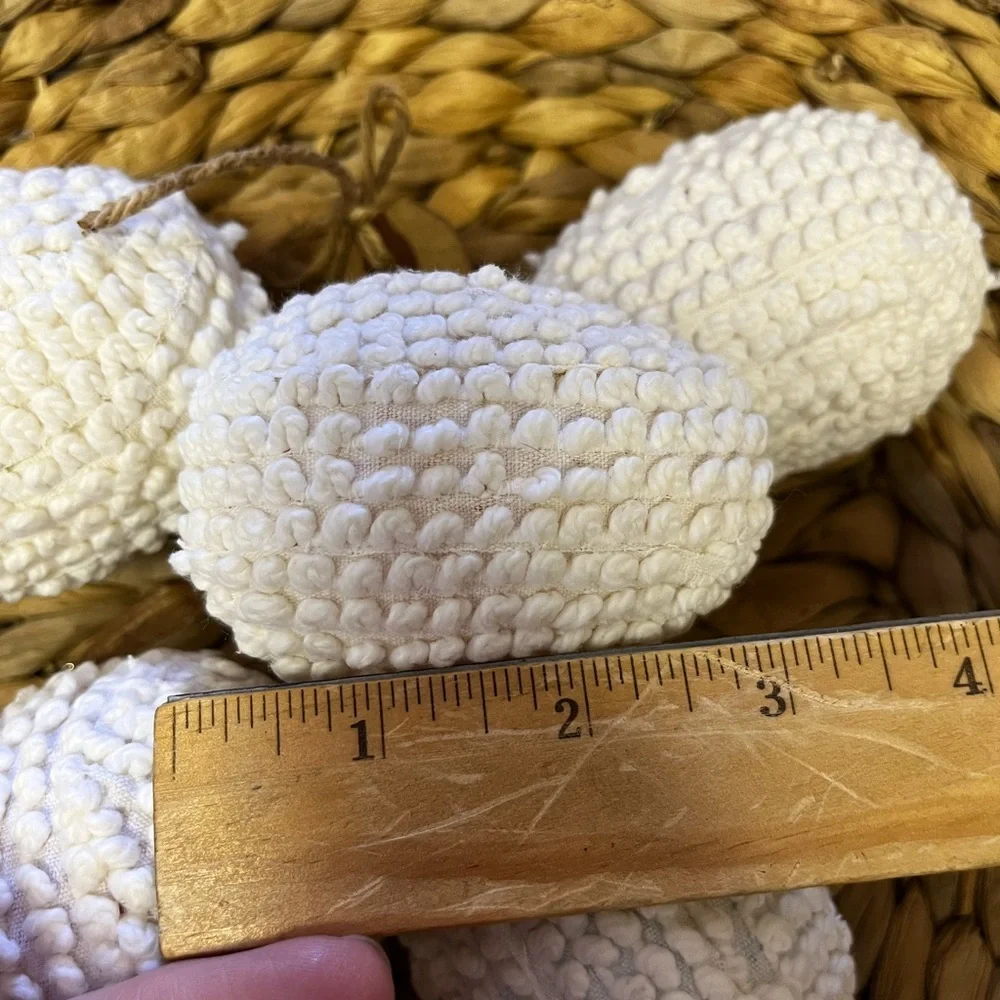 5 Large Primitive chenille Easter eggs farmhouse bowl filler tier tray decor